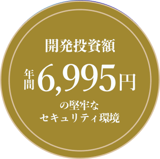 開発投資額年間6,995円の堅牢なセキュリティ環境